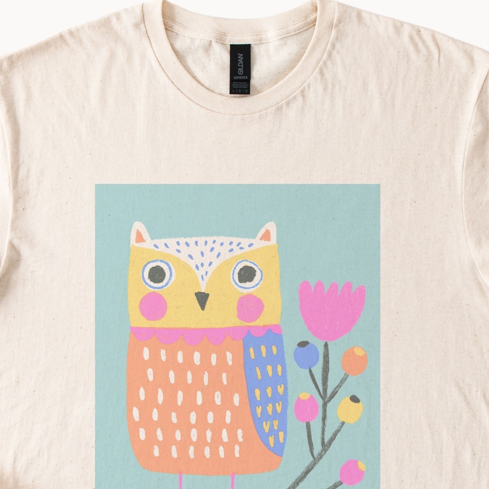 Vintage Style Boho Owl Graphic Tee